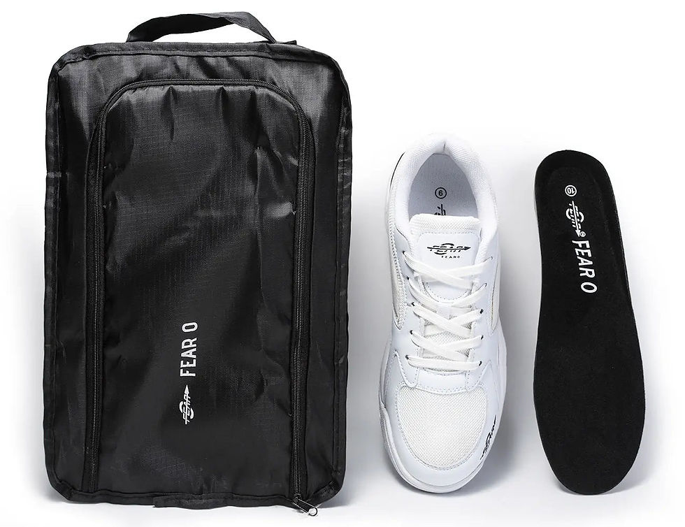 Thumbnail: Men's High Arch Firm Support All-In-One Black Walking Shoes, Comfort &