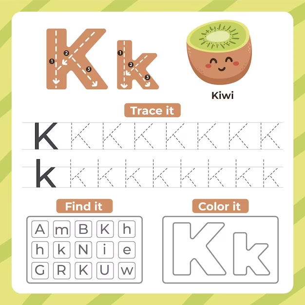 Tracing the letter Kk