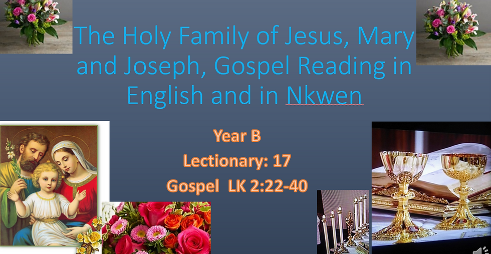 Psalm, Gospel And Alleluia For Feast Of The Holy Family of Jesus, Mary and Joseph, Year B