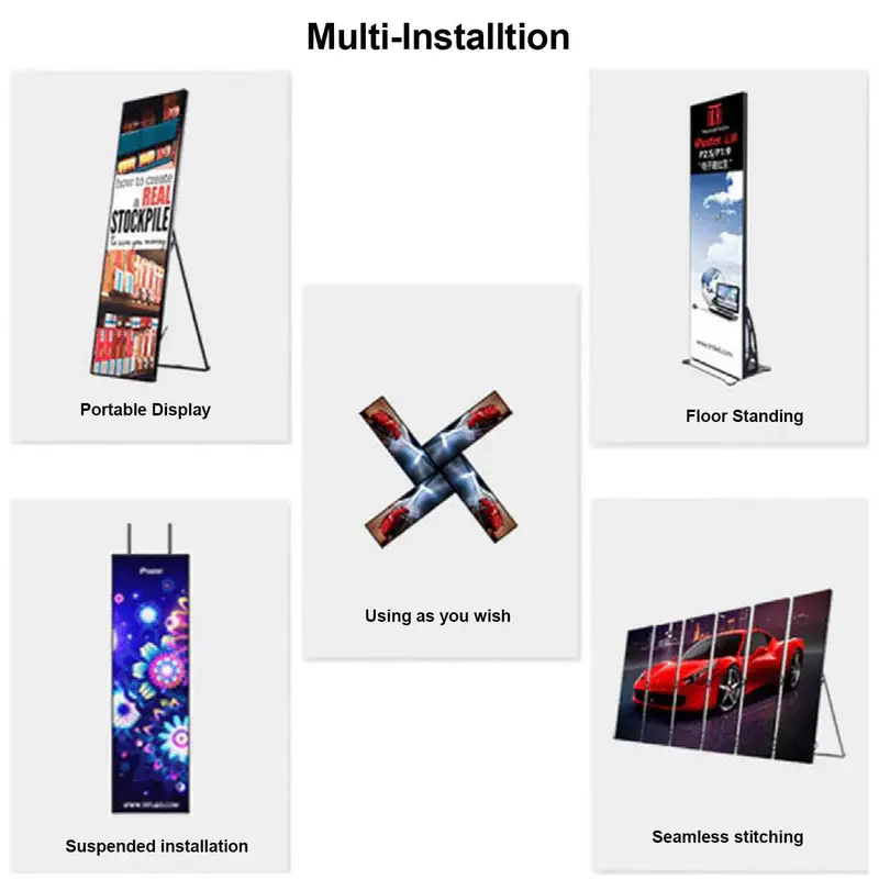 Thumbnail: 80 Inch LED Digital Signage Display, Foldable Seamless Stitching Kiosk, P1.86