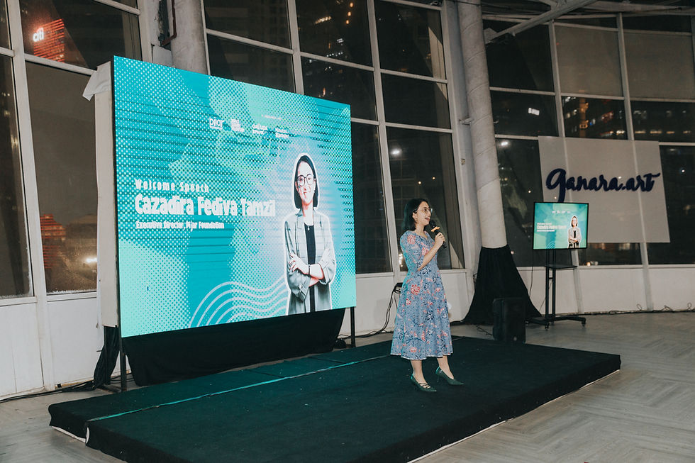 Cazadira Fediva Tamzil, Direktur Eksekutif Pijar Foundation, memberikan sambutan pada launching Impact Leaders Fellowship 2026.