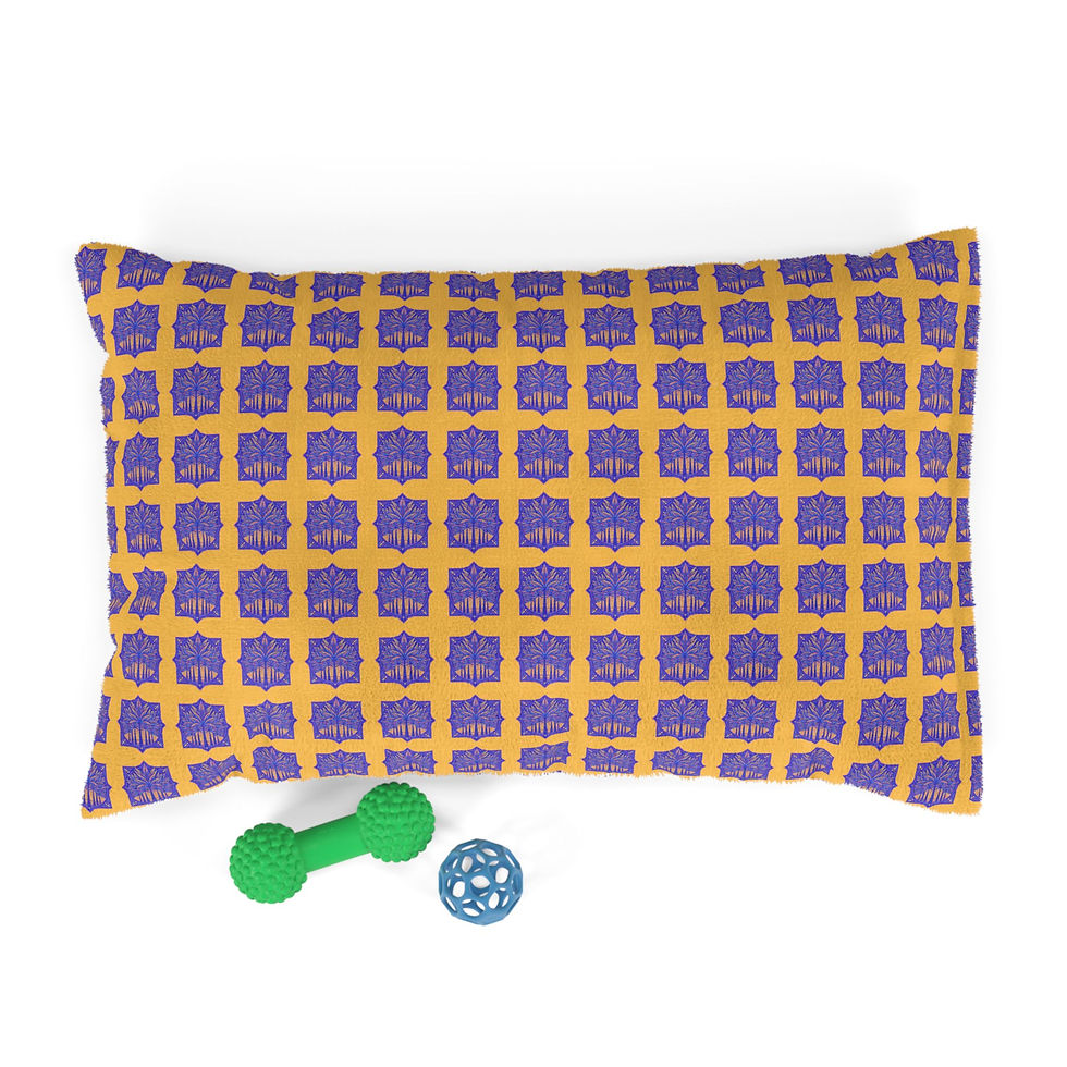 Miniatura: Pet Bed, Deco Palm Trees, Orange/Purple