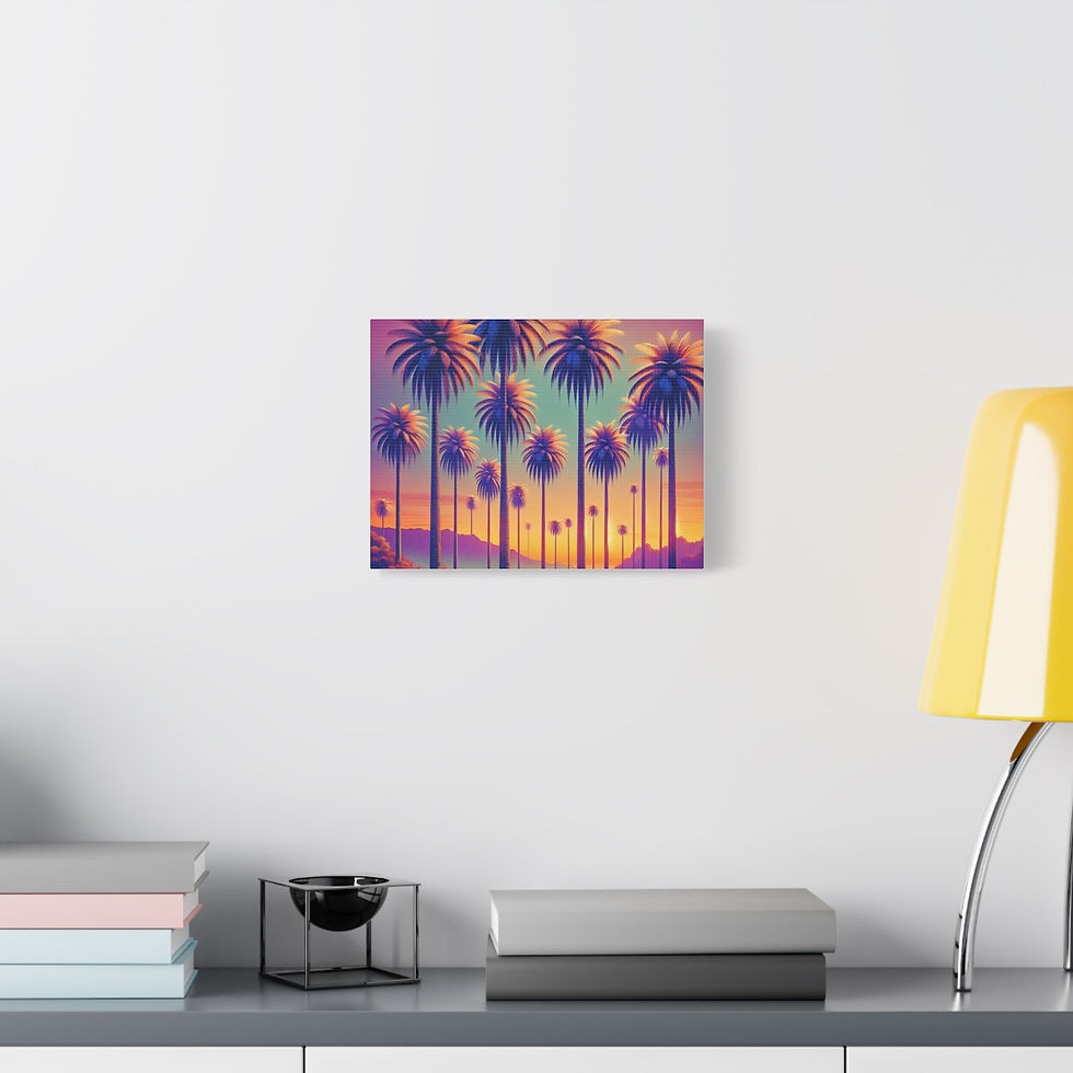 थंबनेल: Matte Canvas, Stretched, 1.25", Sunset Palms