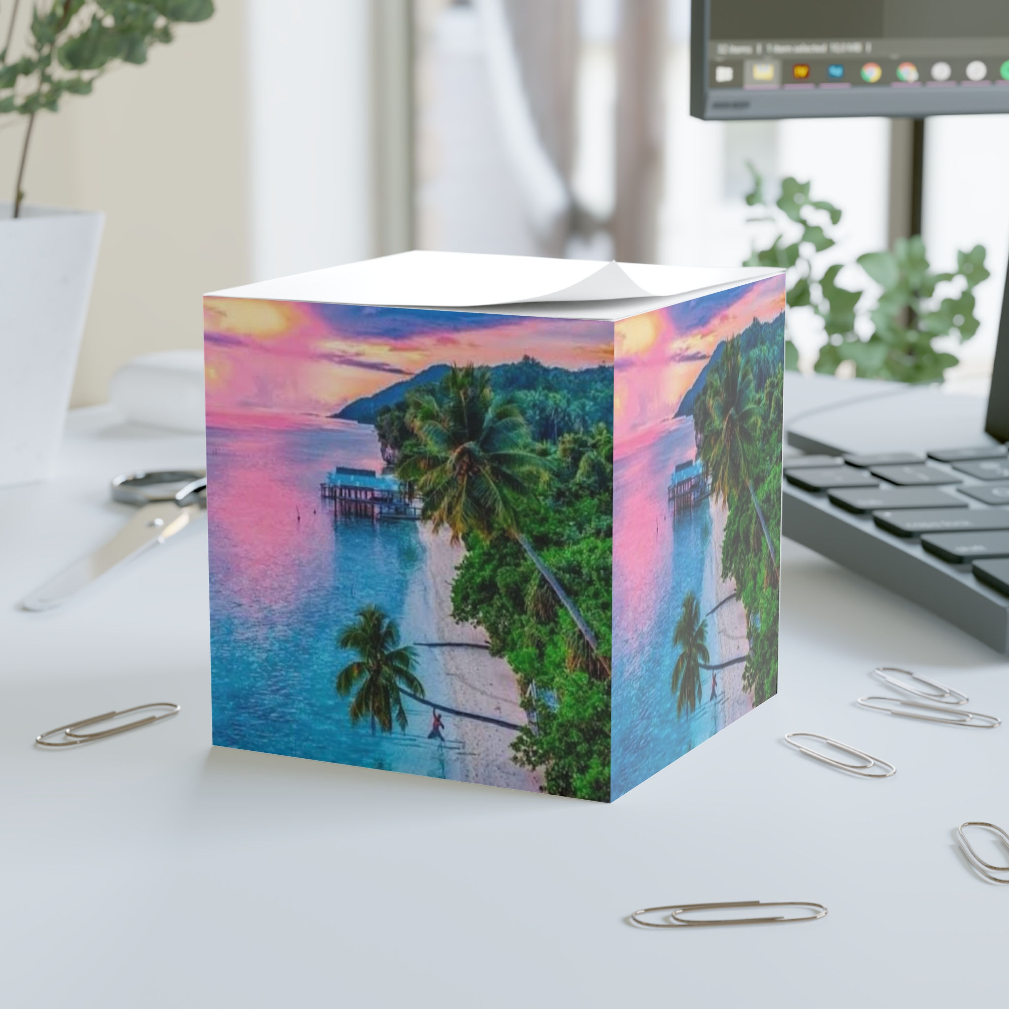 Note Cube - Pink Island Time