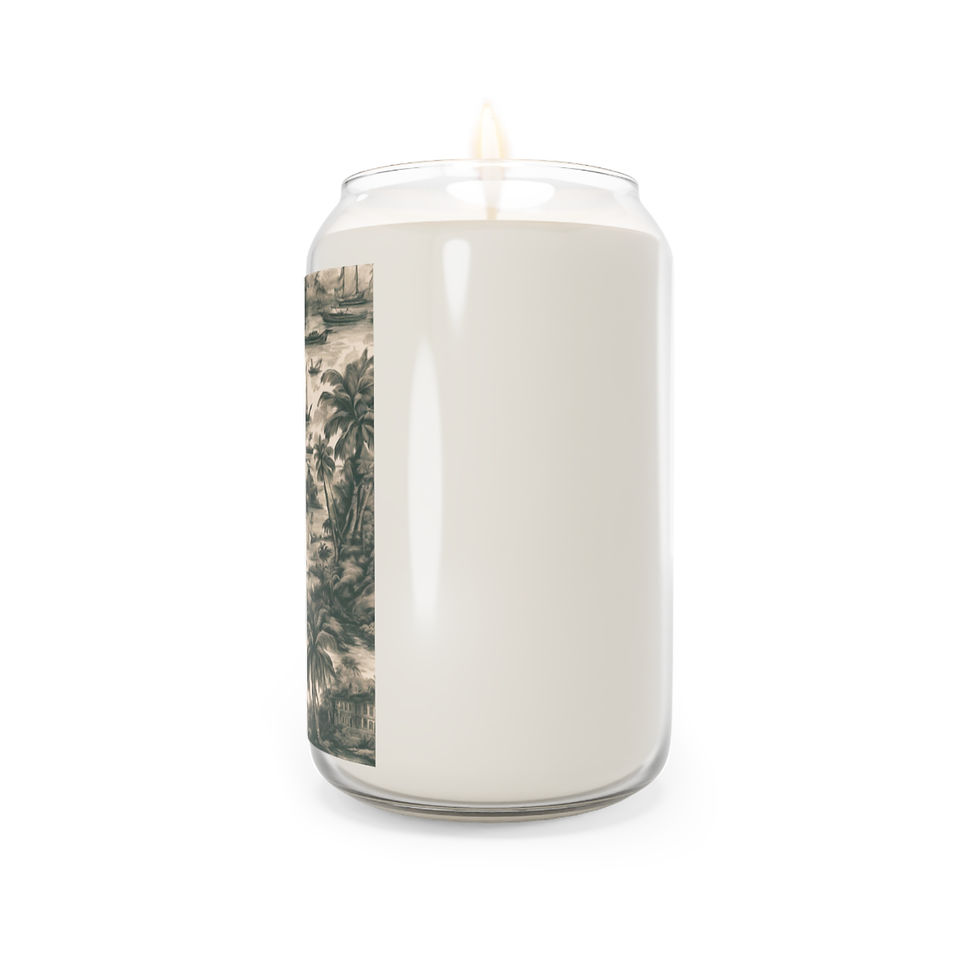 Thumbnail: Scented Candle, 13.75oz - Tropical Toile, Black