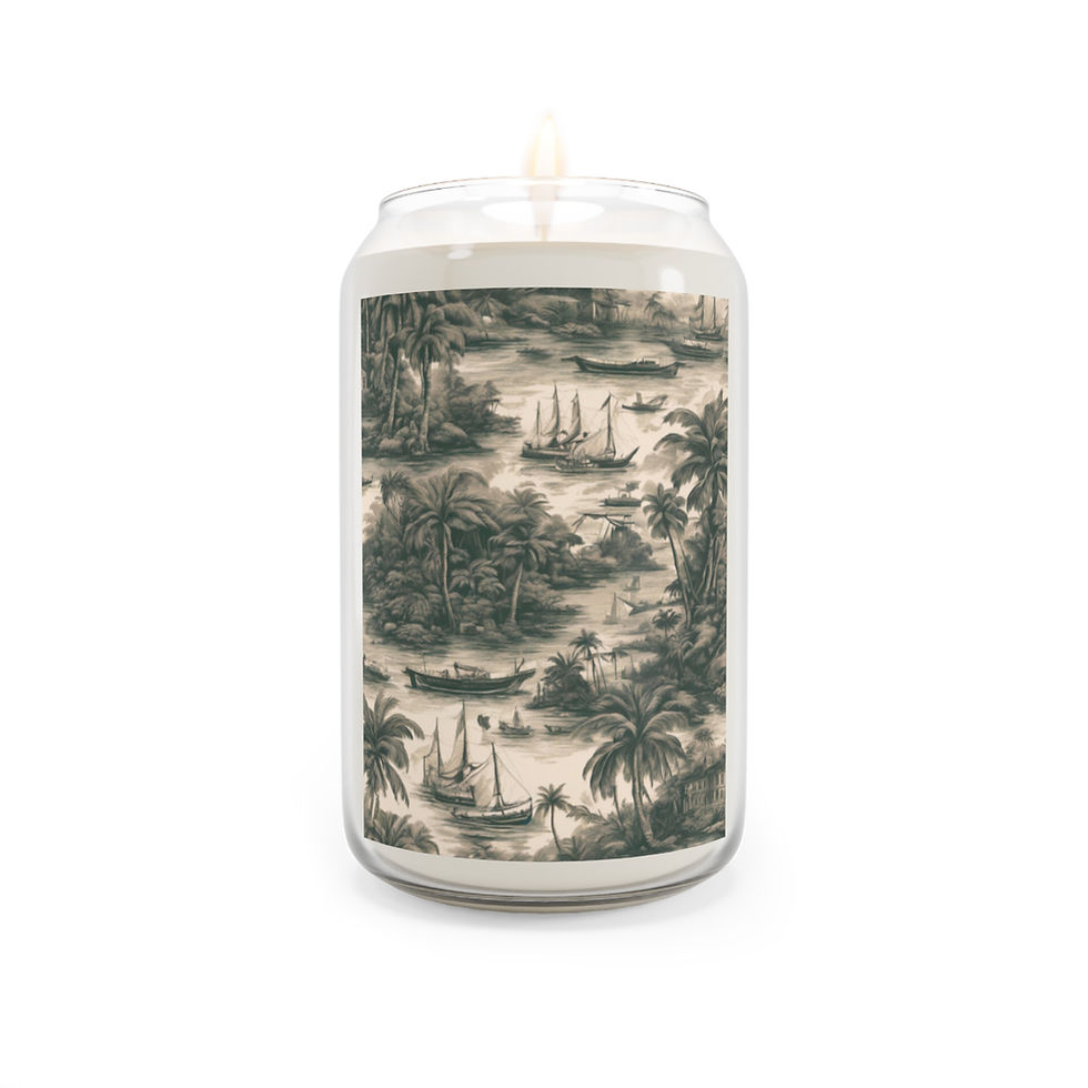 Miniatura: Scented Candle, 13.75oz - Tropical Toile, Black