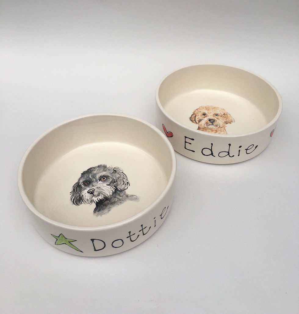 Thumbnail: Dog Bowl with Portrait (Water Bowl)