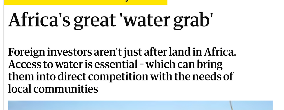 Articles on the water grab go back more than 13 years