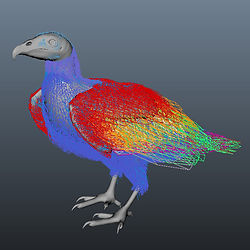 Yeti, Bird, Feathers, Fur, Maya, Hair, Realistic, V-ray, 3D