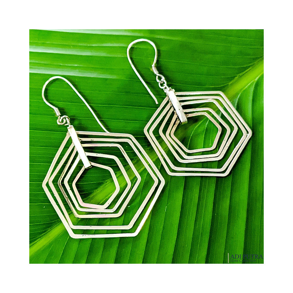 Earring with Hexagonal Motif