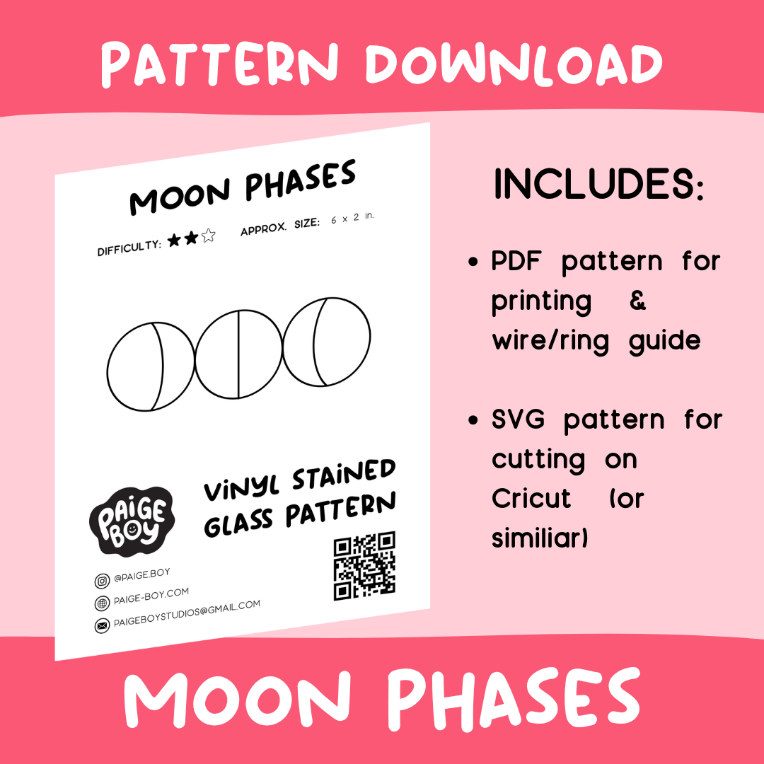 Moon Phases - Stained Glass Pattern Download