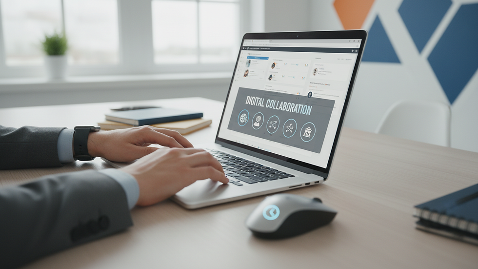 Plano detalle de teclado y manos escribiendo en laptop