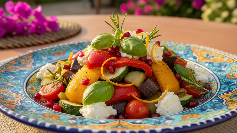 Vue rapprochée d'une assiette colorée avec légumes frais
