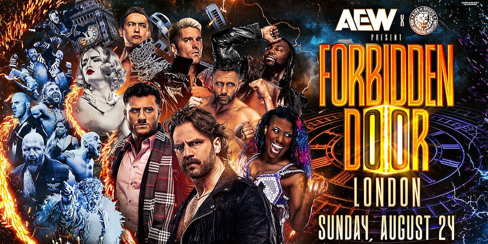 AEW & NJPW Promotional artwork for AEW x NJPW Forbidden Door London