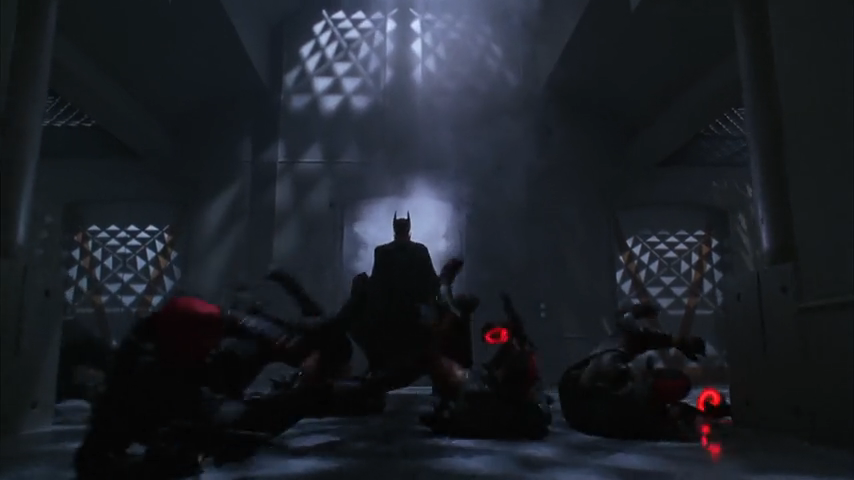 Still from Batman Forever, the film that ignited a lifelong cinematic obsession — Batman standing as both icon and origin story.