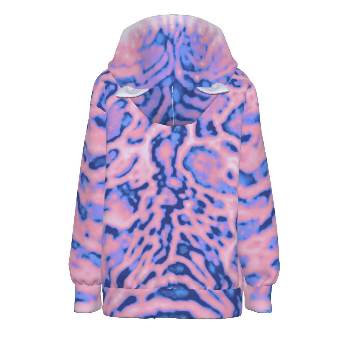 Women’s Hoodie With Cat Ears (Pink and Blue)