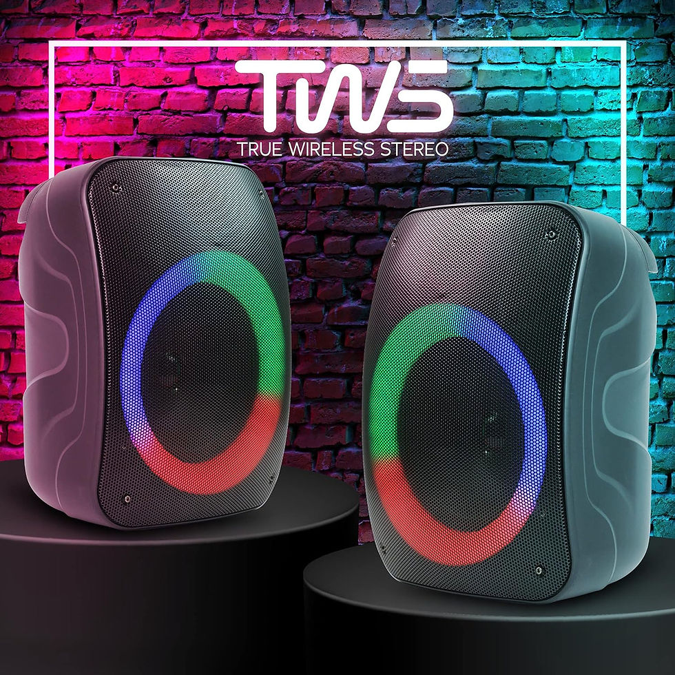 Thumbnail: QFX PBX-126 TWS Bluetooth Rechargeable Portable 10-Watt Speaker with a 4” Woofer