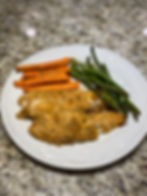 Parmesan Tilapia w/ Cooked Carrots & Asparagus