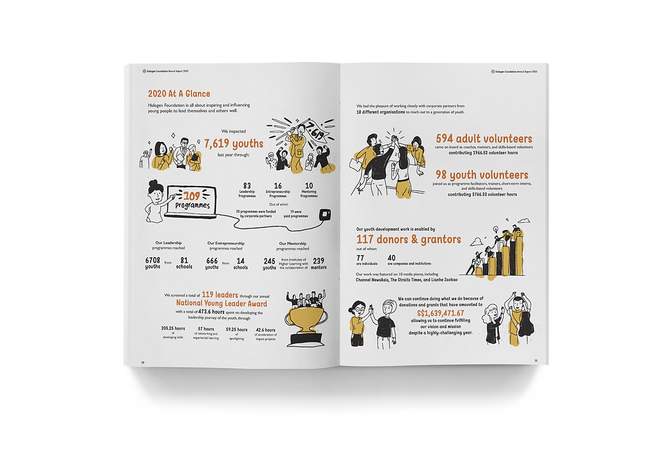 2020 Annual report designs for Halogen Foundation