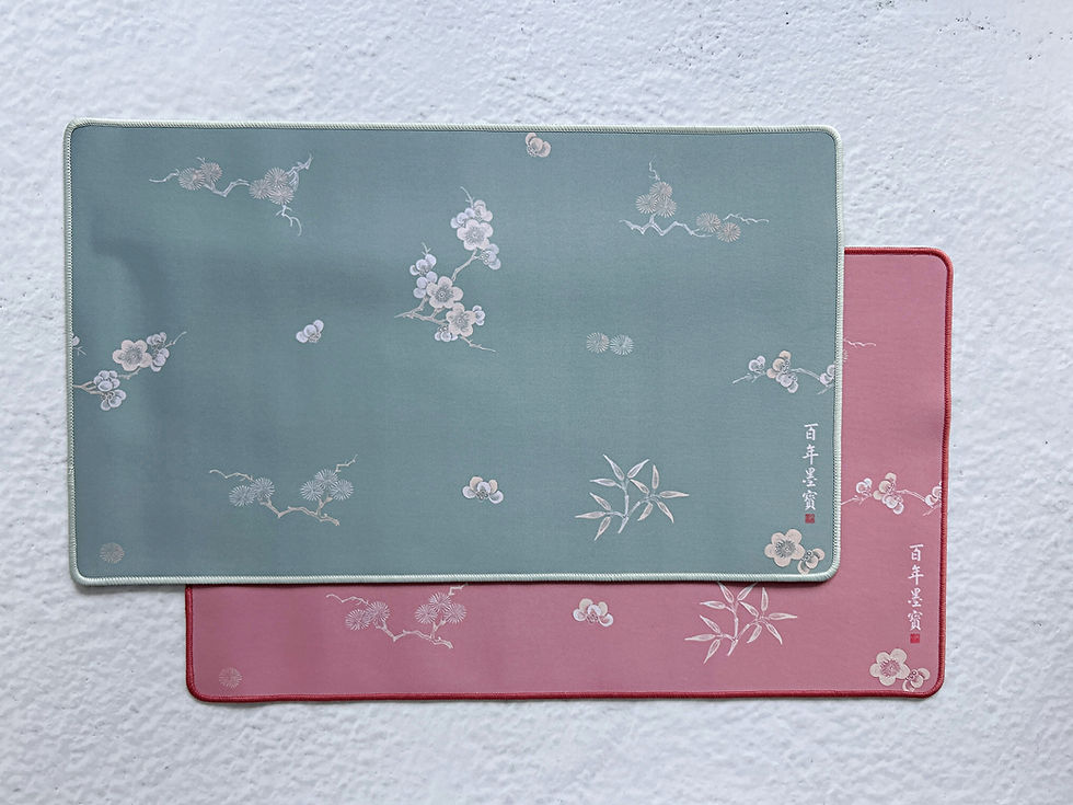 Thumbnail: Desk mat, calligraphy pad 60 x 35 cm Plum Blossom - 2 COLORS