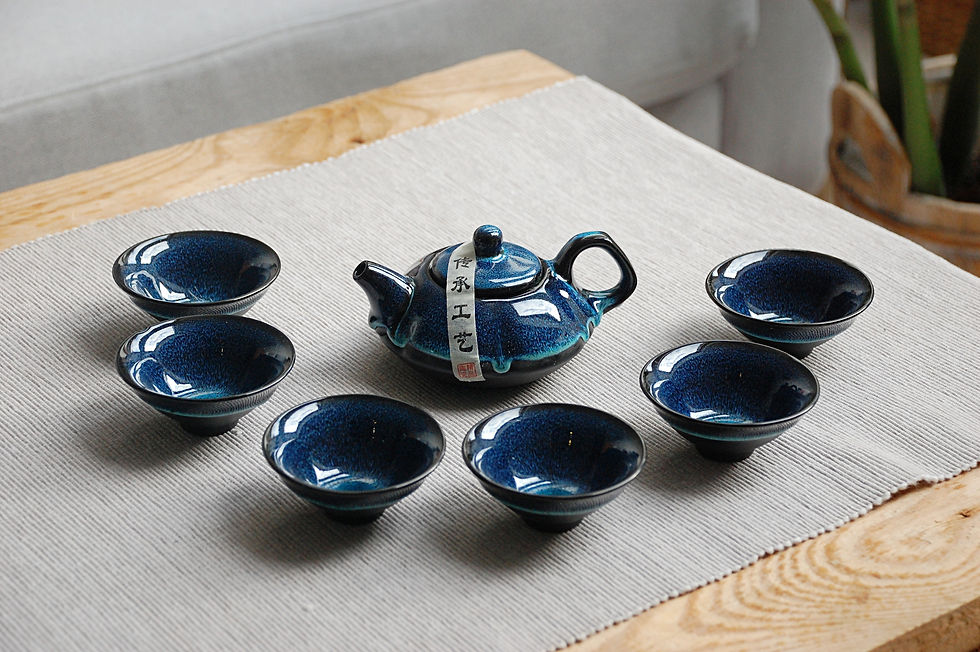 Thumbnail: Navy blue tea set in a box CEREMONIA