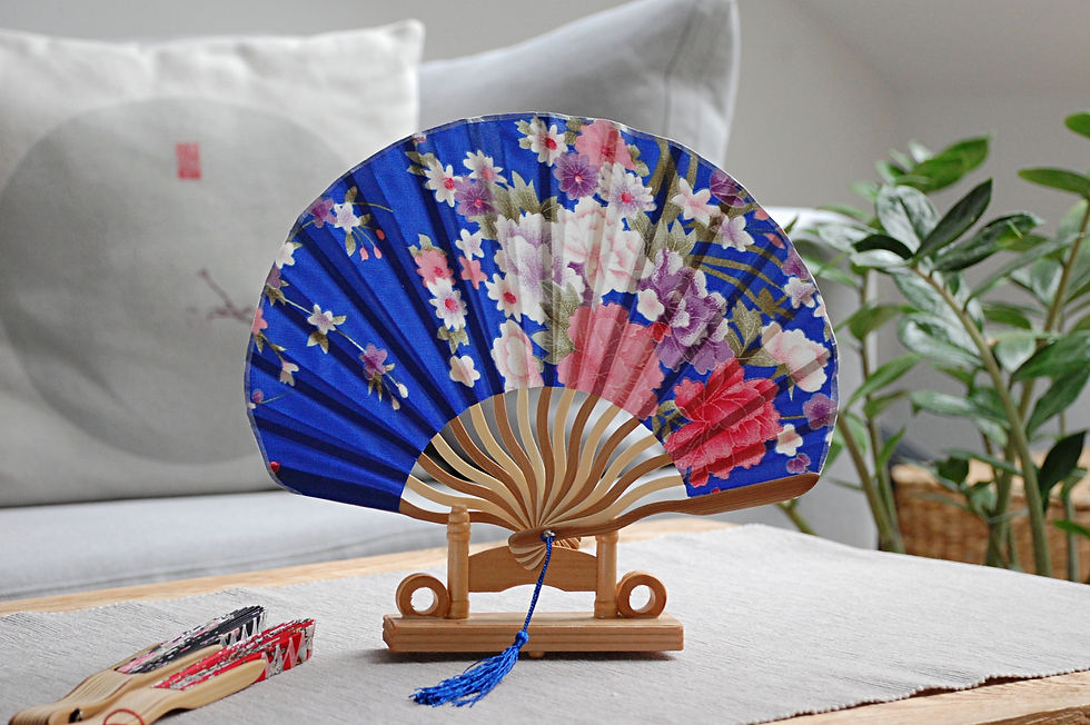 Thumbnail: Japanese fabric fan  - 3 colors