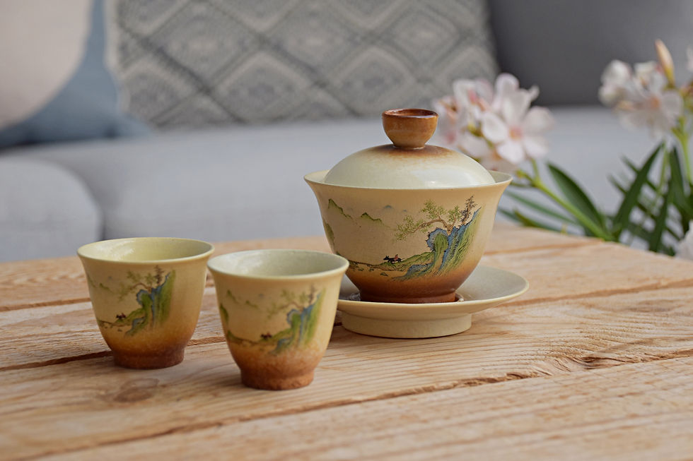 Thumbnail: Gaiwan set and 2 cups "Chinese landscape"