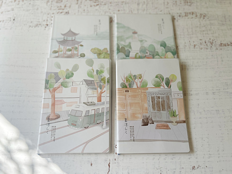 Thumbnail: Lined notebook Japanese-Chinese style watercolor SUMMER COOL A5 4 patterns
