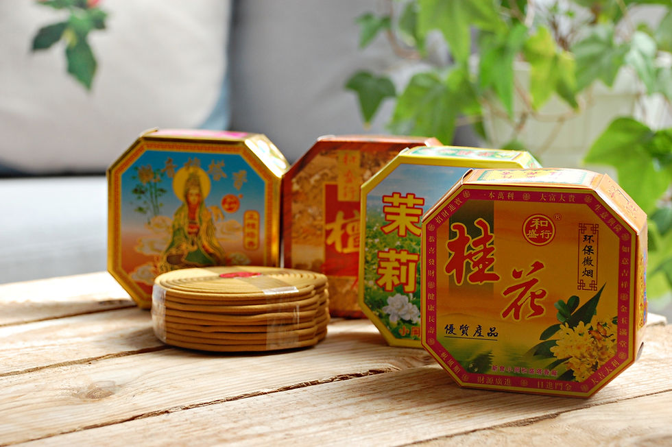 Miniatura: Kadzidełka buddyjskie świątynne - okrągłe, duże - 4 ZAPACHY