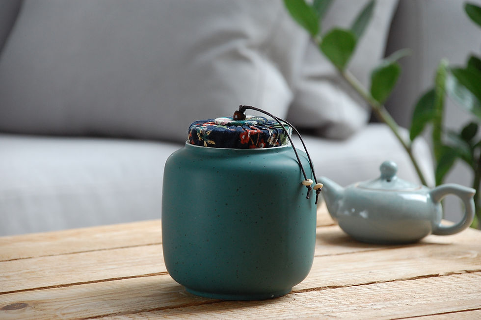 Miniatura: Ozdobne duże ceramiczne chińskie słoiki na herbatę