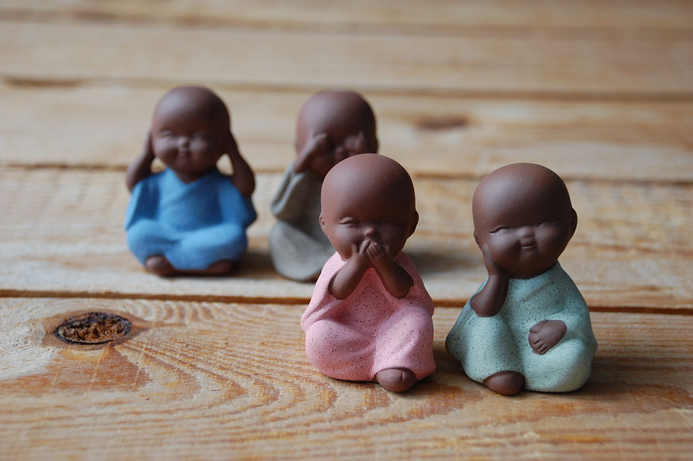 Miniatura: Małe figurki 4 mnichów Feng Shui