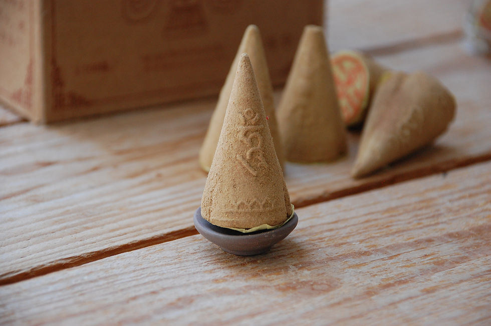 Thumbnail: Tibetian fragrance sticks, cones, buddhism