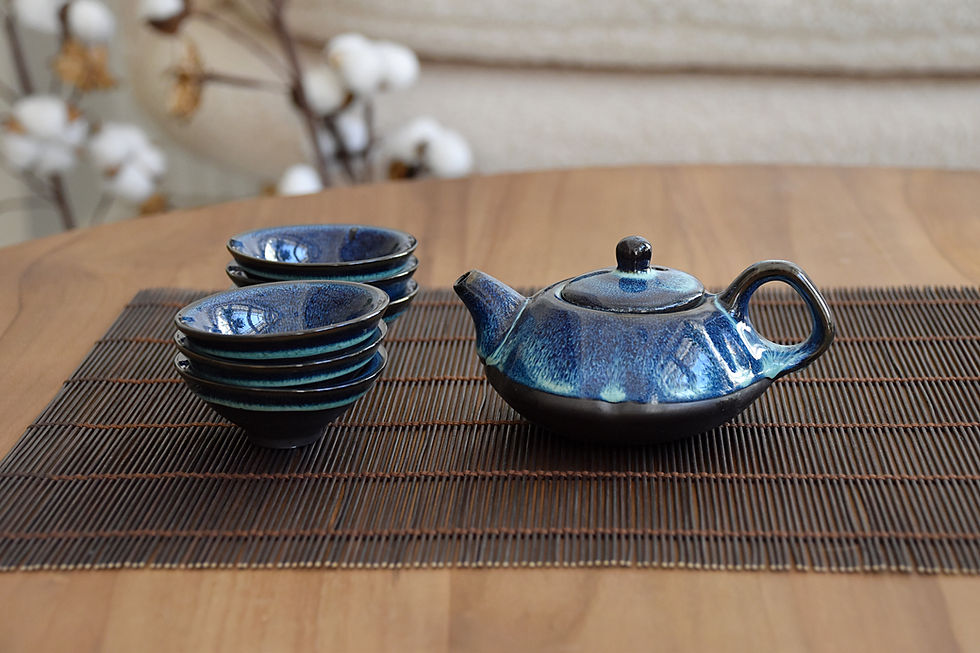 Thumbnail: Navy blue tea set in a box CEREMONIA