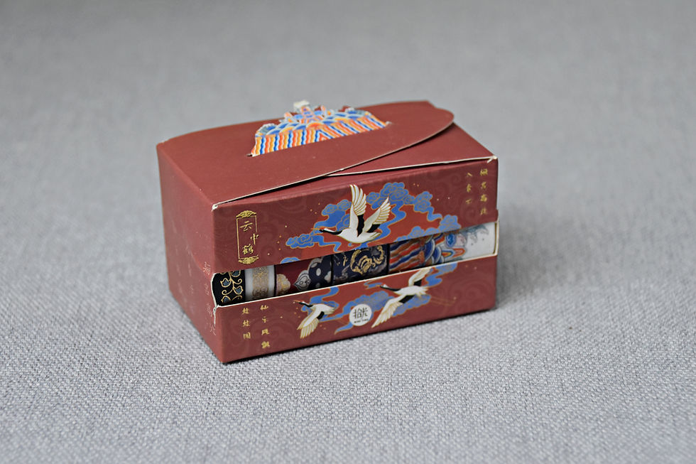 Thumbnail: Paper adhesive tapes in a box, 5 pieces, 4 patterns CHINESE WIND