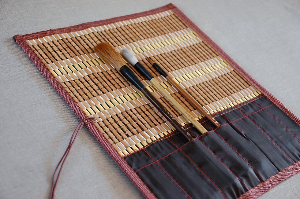 Thumbnail: Bamboo case for storing brushes