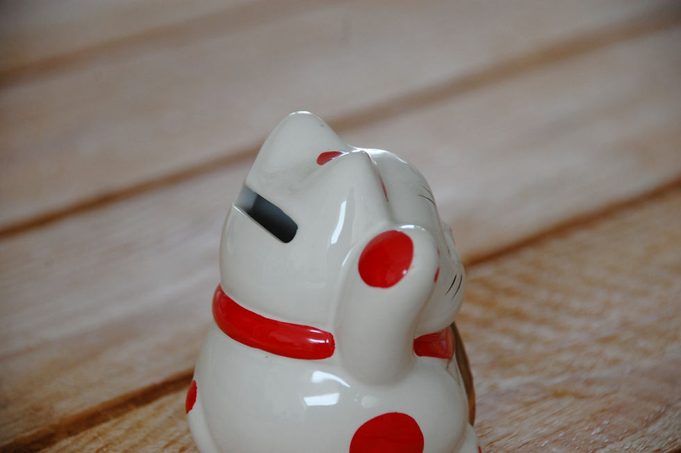 Miniatura: Kot szczęścia witający skarbonka maneki-neko 2