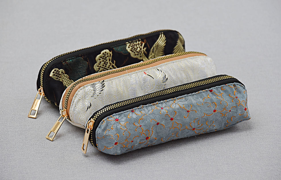 Miniatura: Chiński piórnik materiałowy, etui, kosmetyczka "Jedwabny czar" 3 kolory