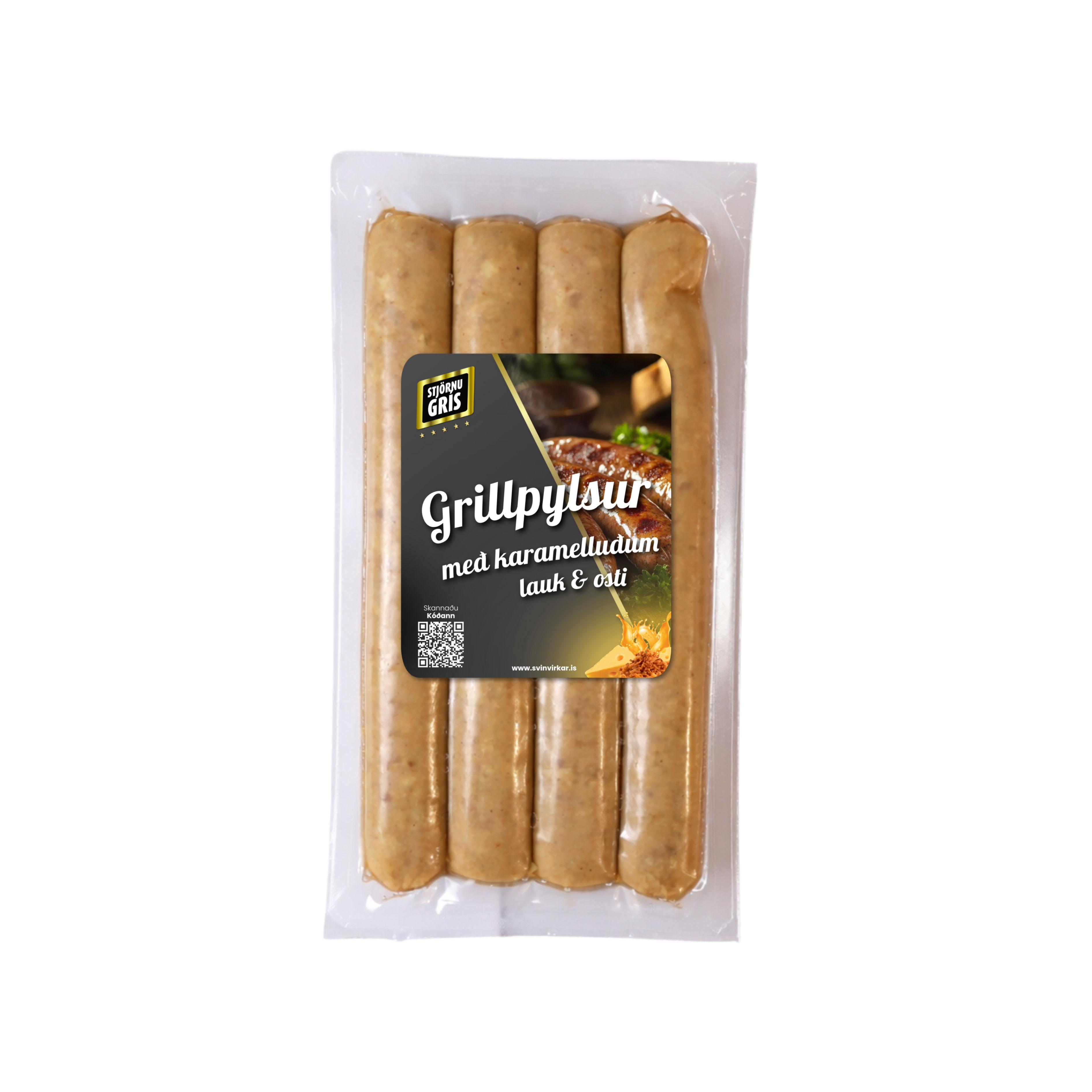 Grillpylsur m/karamelluðum lauk