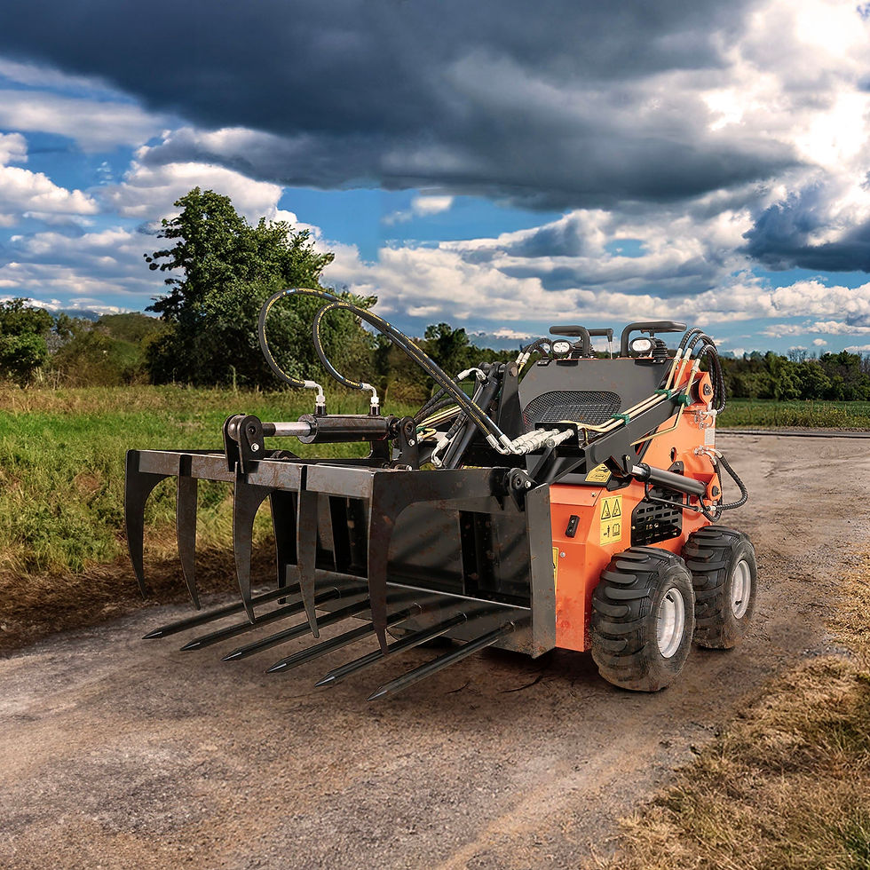 Thumbnail: 38" Hydraulic Root Grapple Attachment For Mini Skid Steer Loader
