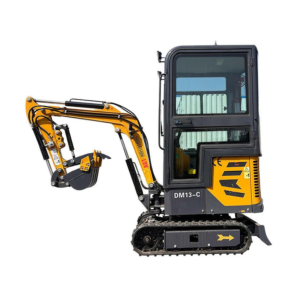 1 Ton, B&S Engine Mini Small Cab Excavator w/ Hydraulic Thumb & Swing Boom