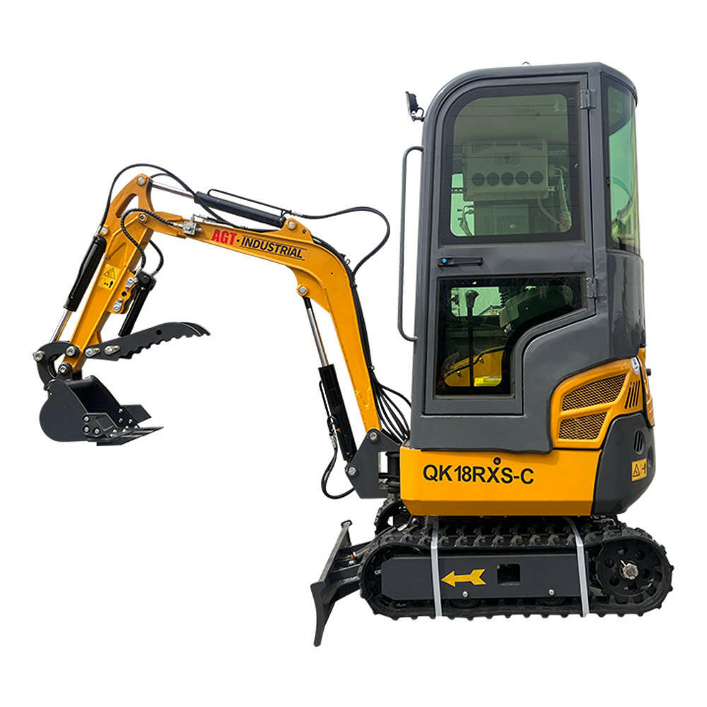 1-ton, Rato Engine Mini Excavator w/Air Conditioning & Enclosed Cab & Side Swing