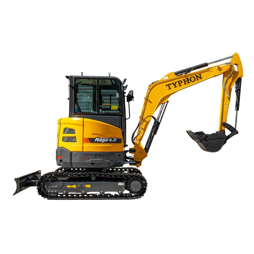 TYPHON NAGA 4.0 Mini Excavator w 4 Ton 24.4hp Yanmar Diesel Engine Metal Track