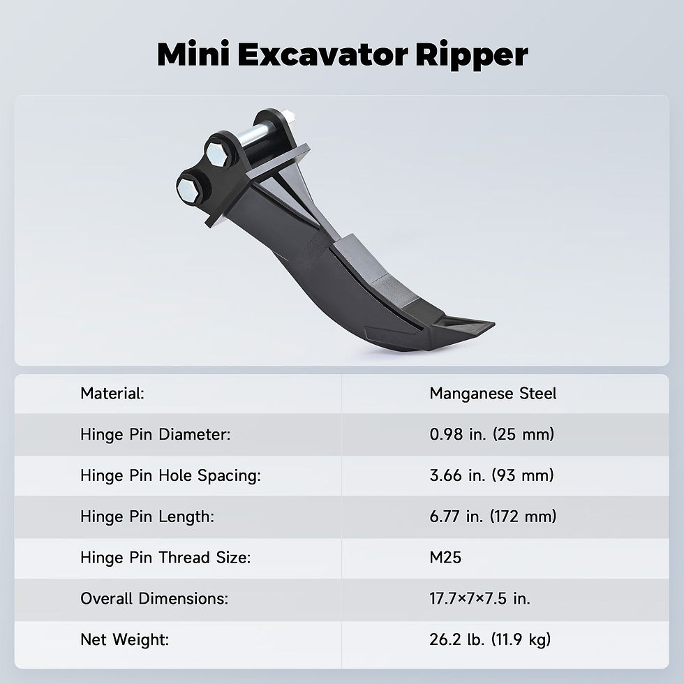 Thumbnail: Ripper Mini Excavator Attachment Tool for Tough Soil and Frozen Ground