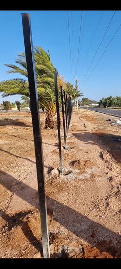 70 meters of posts ready for concreting.