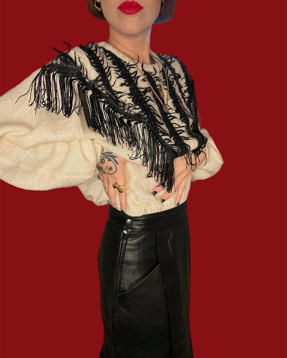 Miniatura: Gonna in pelle nera