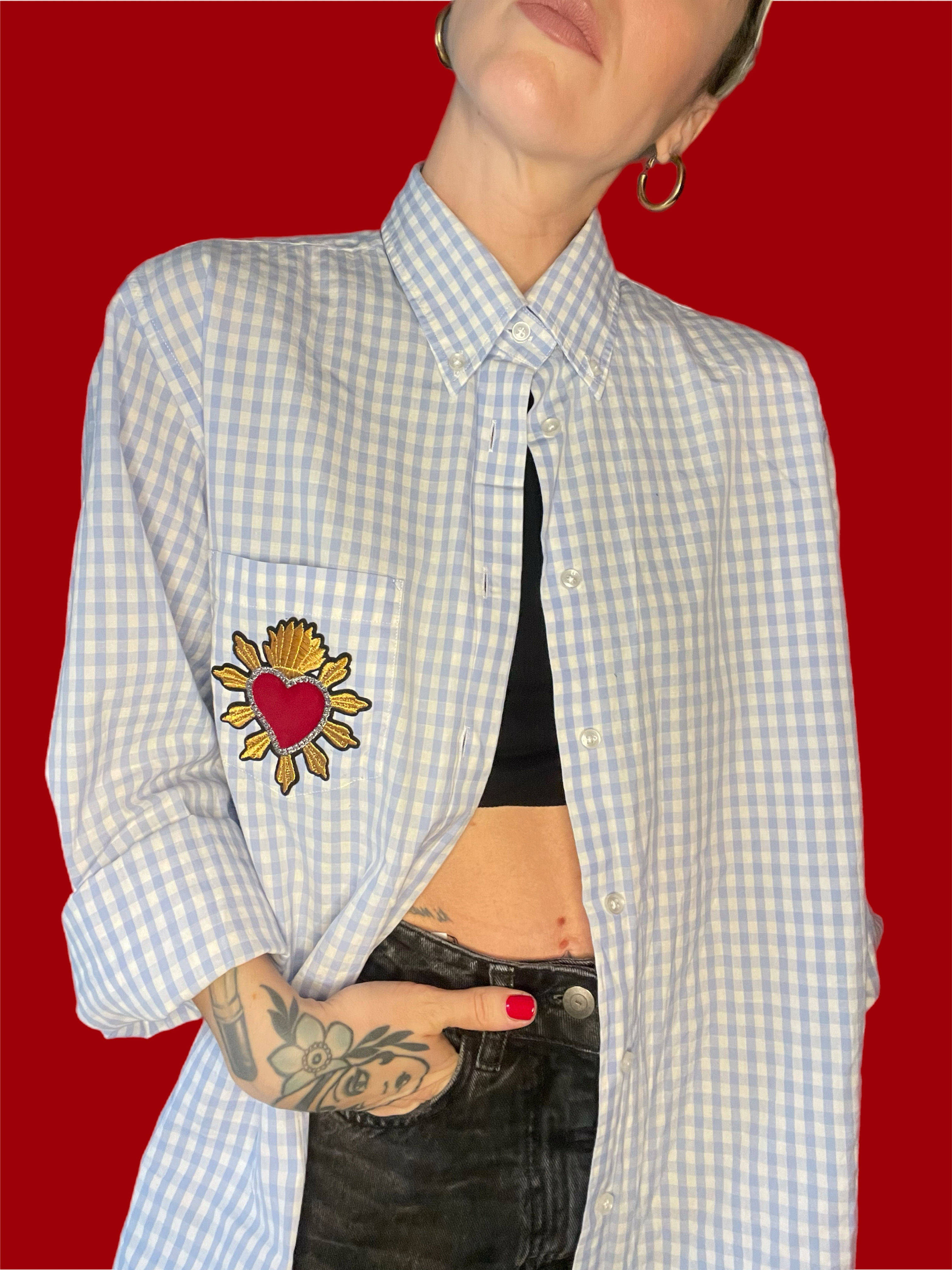 Camicia patch Cuore Sacro