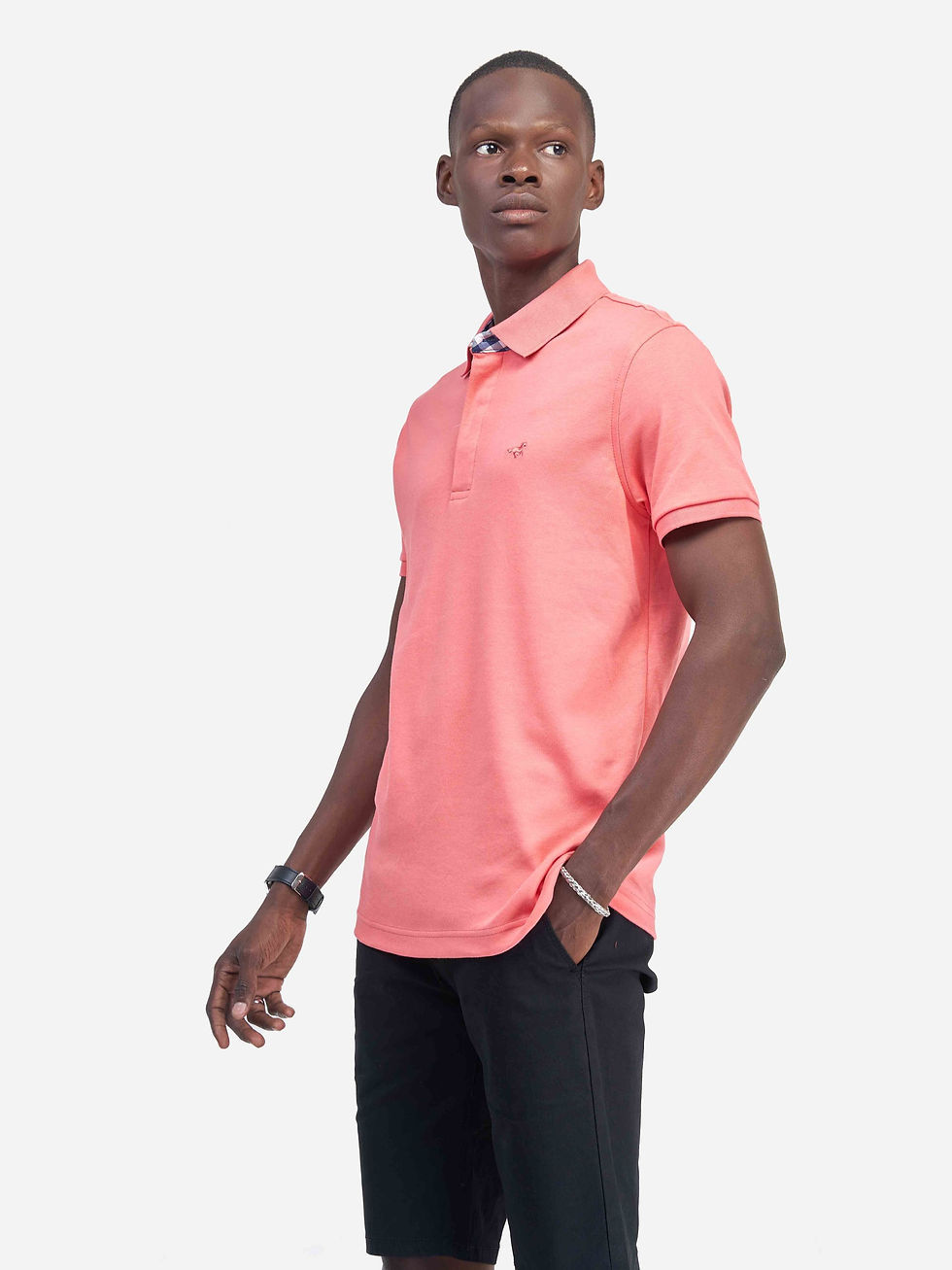 Miniature : Polos hommes à col orange trois boutonnages Abidjan