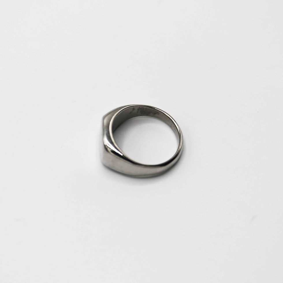 Miniature : Bague homme rectangle Argent simple Abidjan