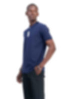 Polos hommes à col bleu marine avec trois boutons Abidjan