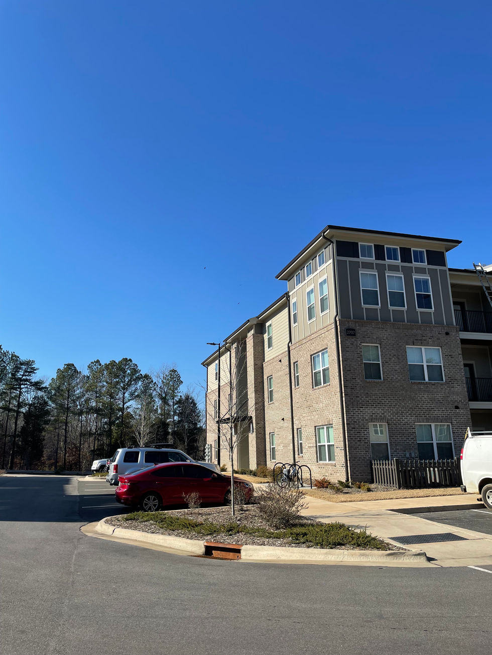 Building at Student Living Apartments.